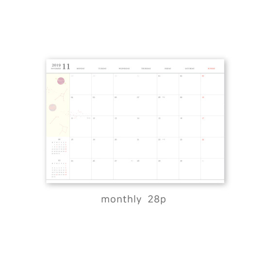 Monthly plan - O-CHECK 2020 Les beaux jours dated weekly diary planner