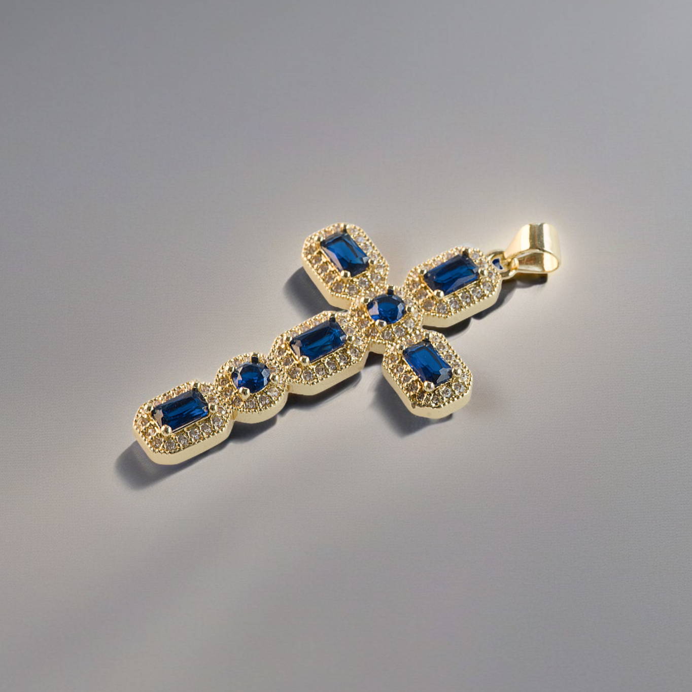 Blue cross pendant