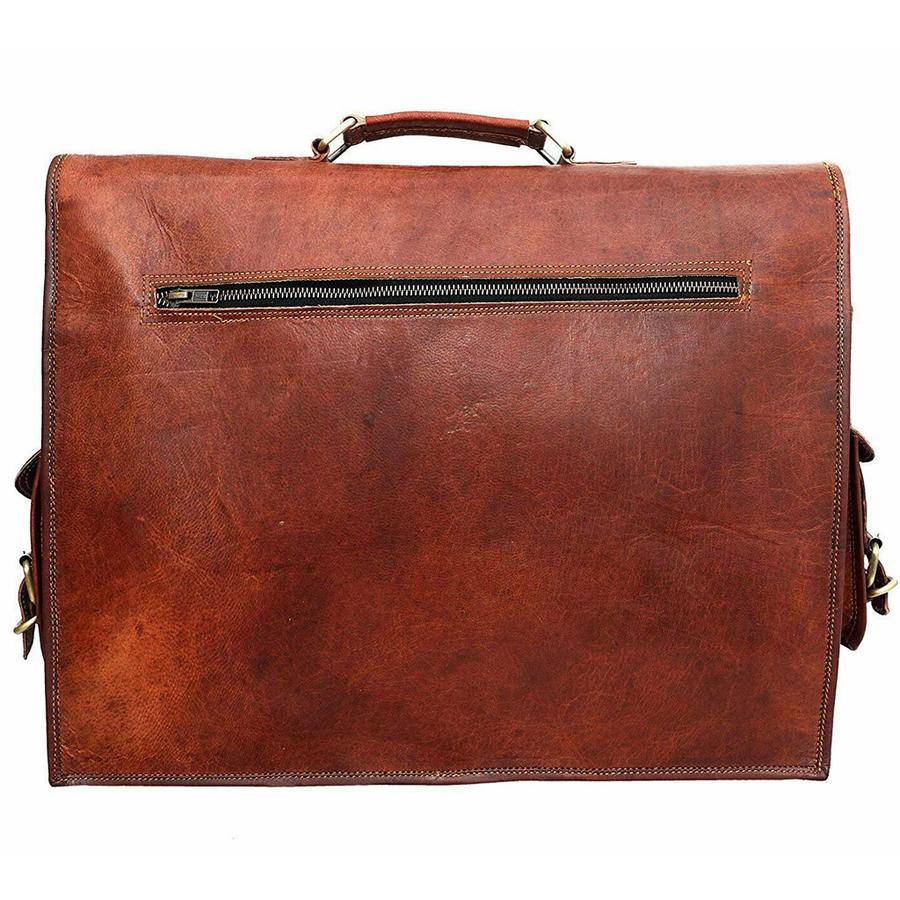 Lawyer's Leather Messenger Bag Laptop Briefcase - Full Grain Leather