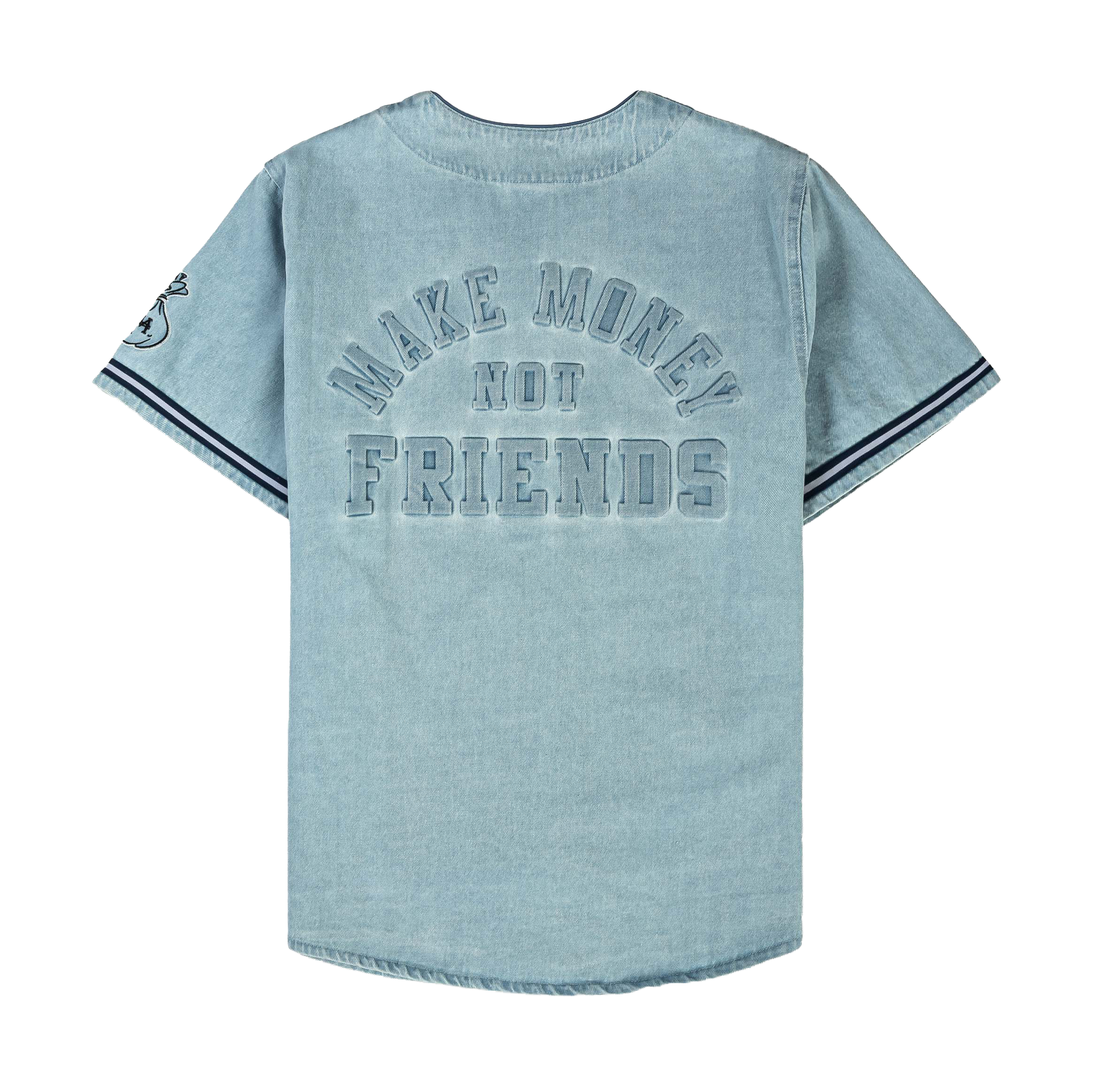 Light blue baseball jersey with 