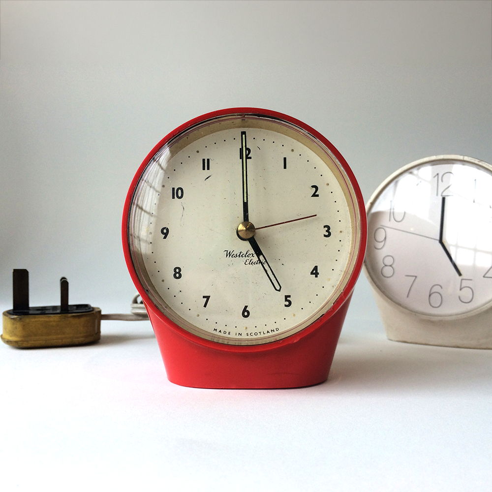 1961, Westcox Merlin Alarm Clock & model copy