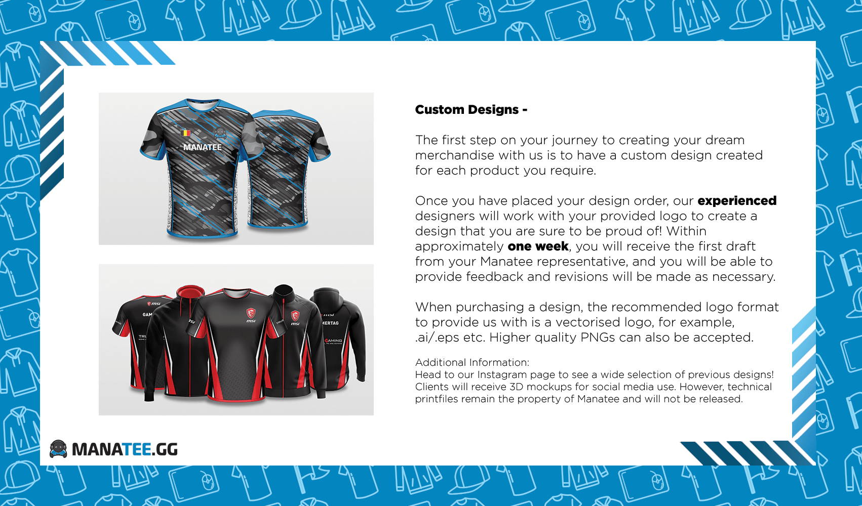 Custom Esports Jersey Design - ManateeGG - Custom Design Service Apparel Esports Gaming