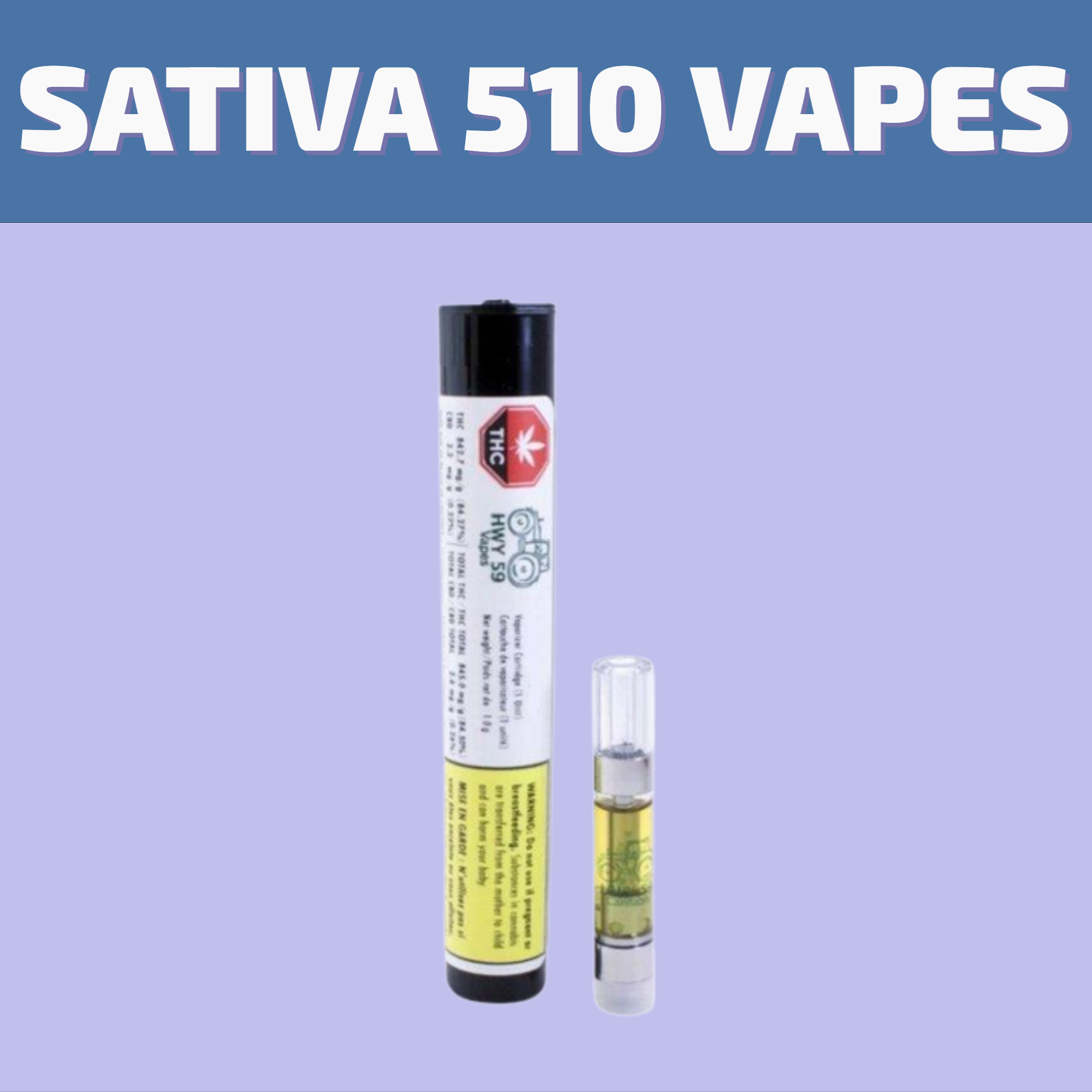 Order Sativa 510 Vape Cartridges and 510 Vape Batteries online for same day delivery in Winnipeg or visit our cannabis store on 580 Academy Road. 