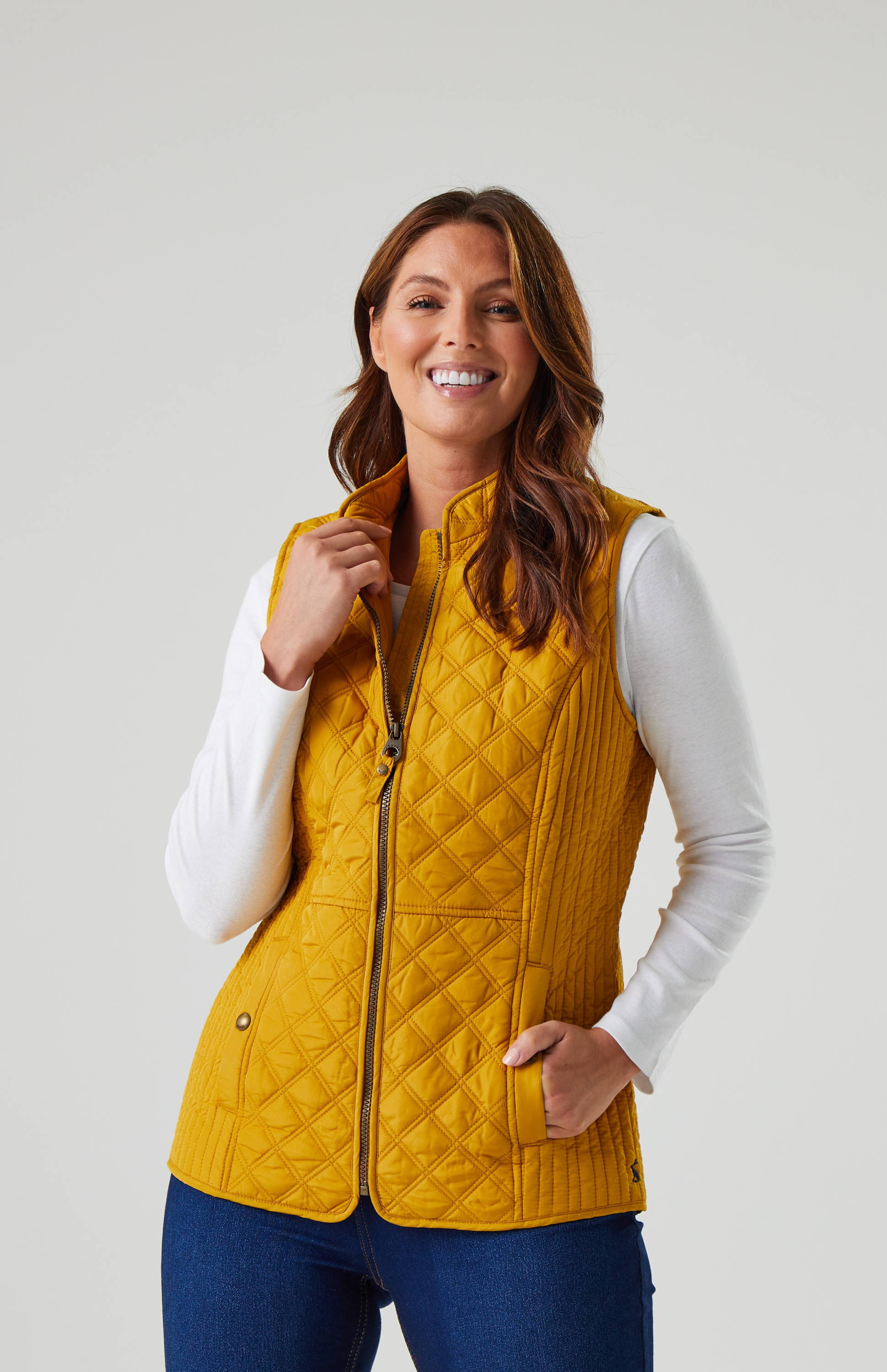 WOMEN'S JOULES GOLD QUILTED GILET