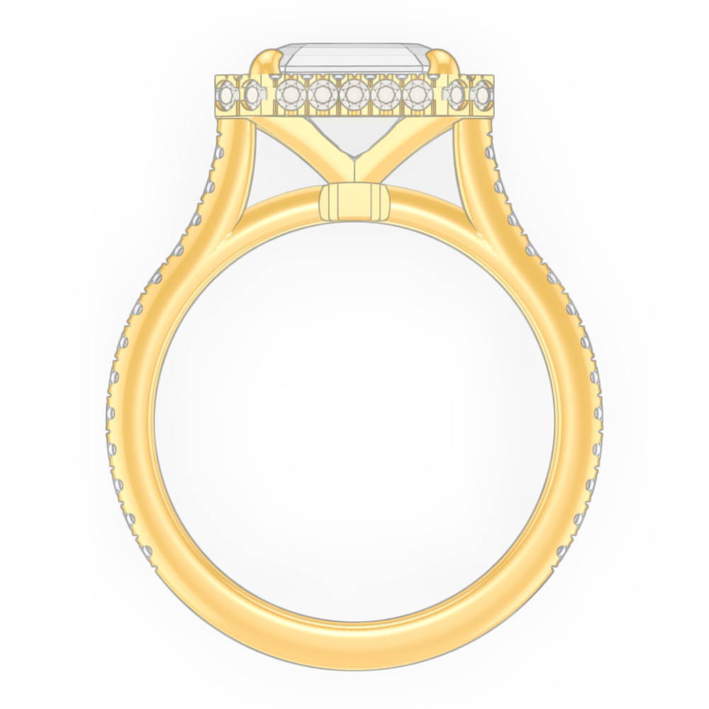 emerald cut halo engagement ring design