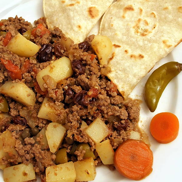 High Quality Organics Express Picadillo with potatoes and beans and carrots