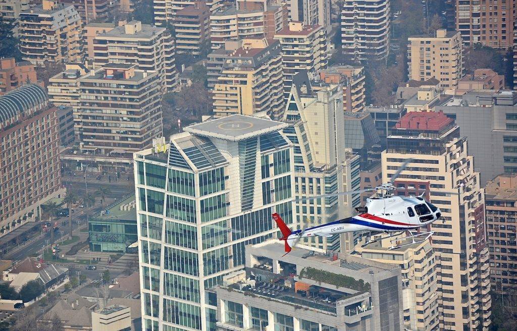 Downtown Santiago, Chile with helipad for Third Edge Heli