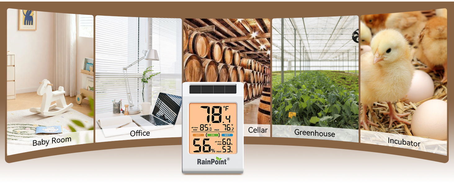 Home environment with a temperature and humidity monitor display.
