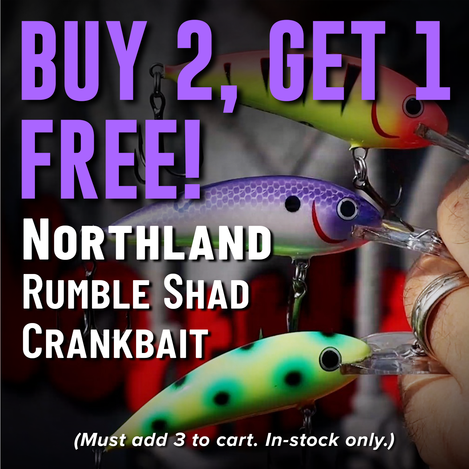 Buy 2, Get 1 Free! Northland Rumble Shad Crankbait (Must add 3 to cart. In-stock only.)