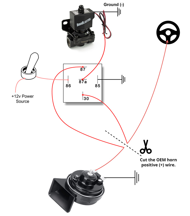 Train Horn Switch and Relay Diagram
