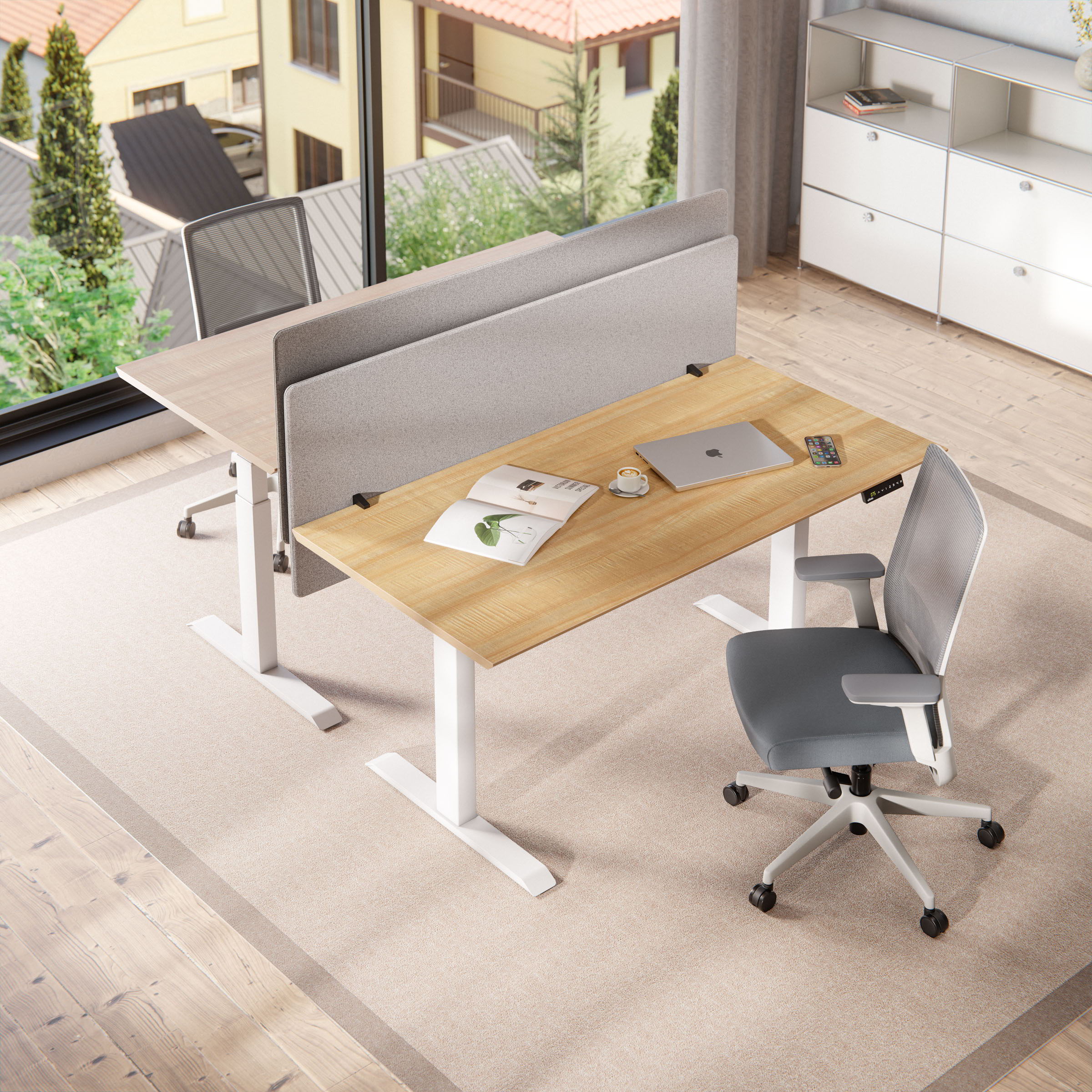 Modern office with gray acoustic partitions by ofinto
