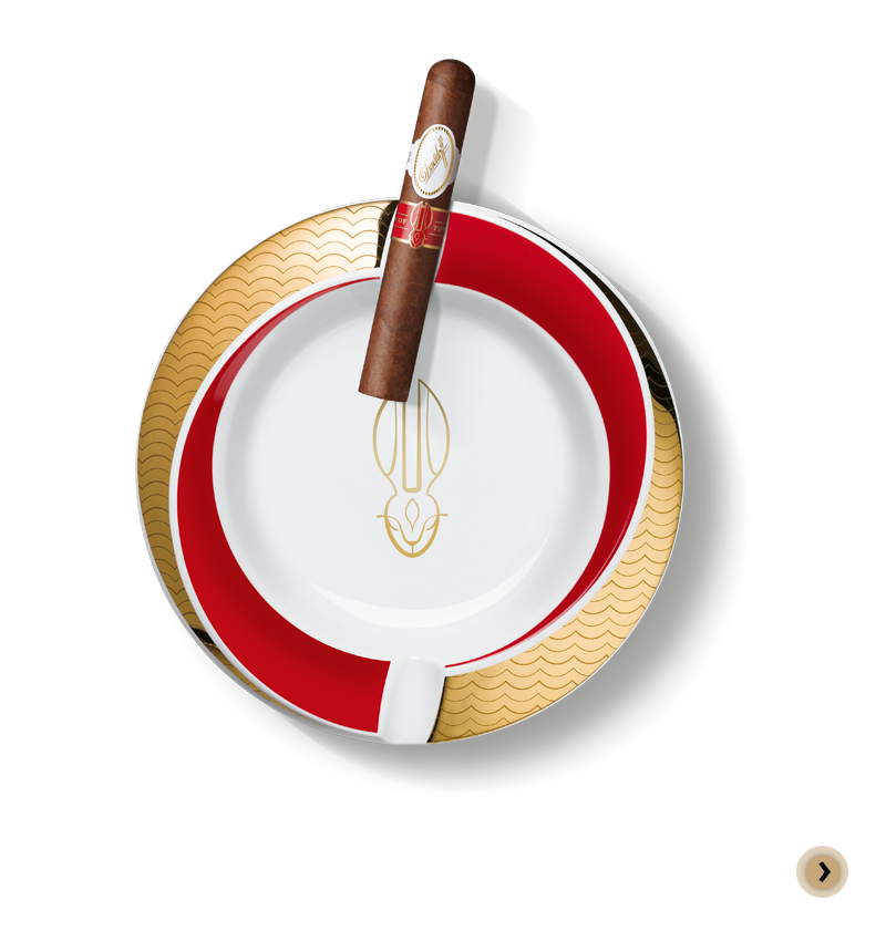 Davidoff Year of the Rabbit Ashtray with a Gran Toro Cigar