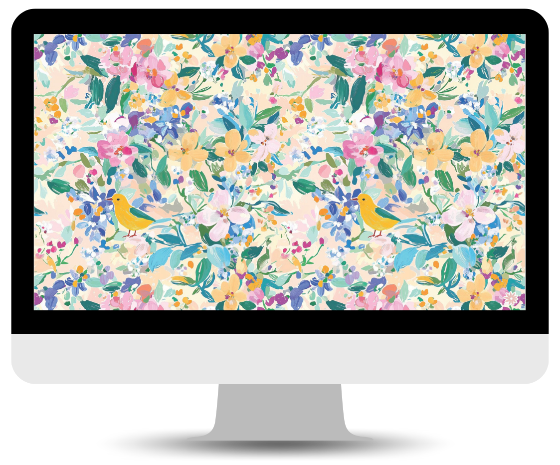 morning song birds and flowers desktop wallpaper
