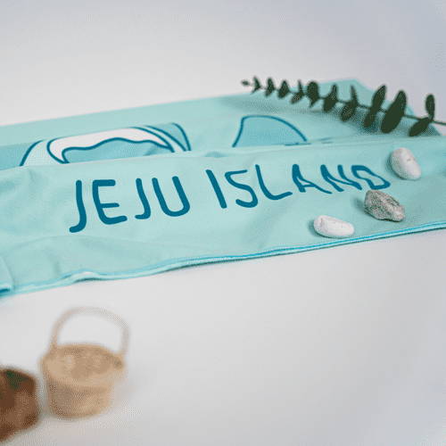 Map of Jeju beach towel