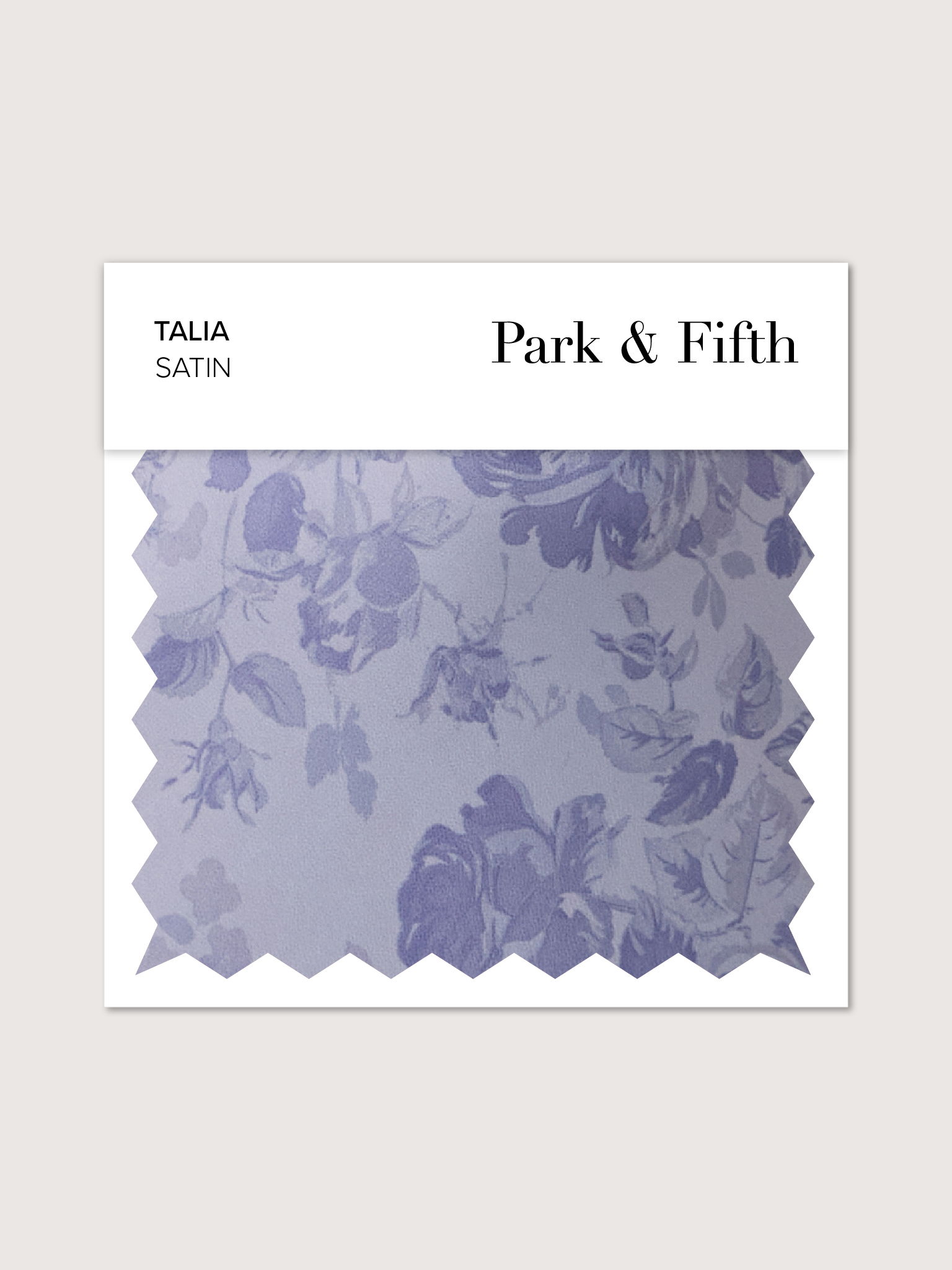 Fabric swatch in lavender floral pattern from Park & Fifth.