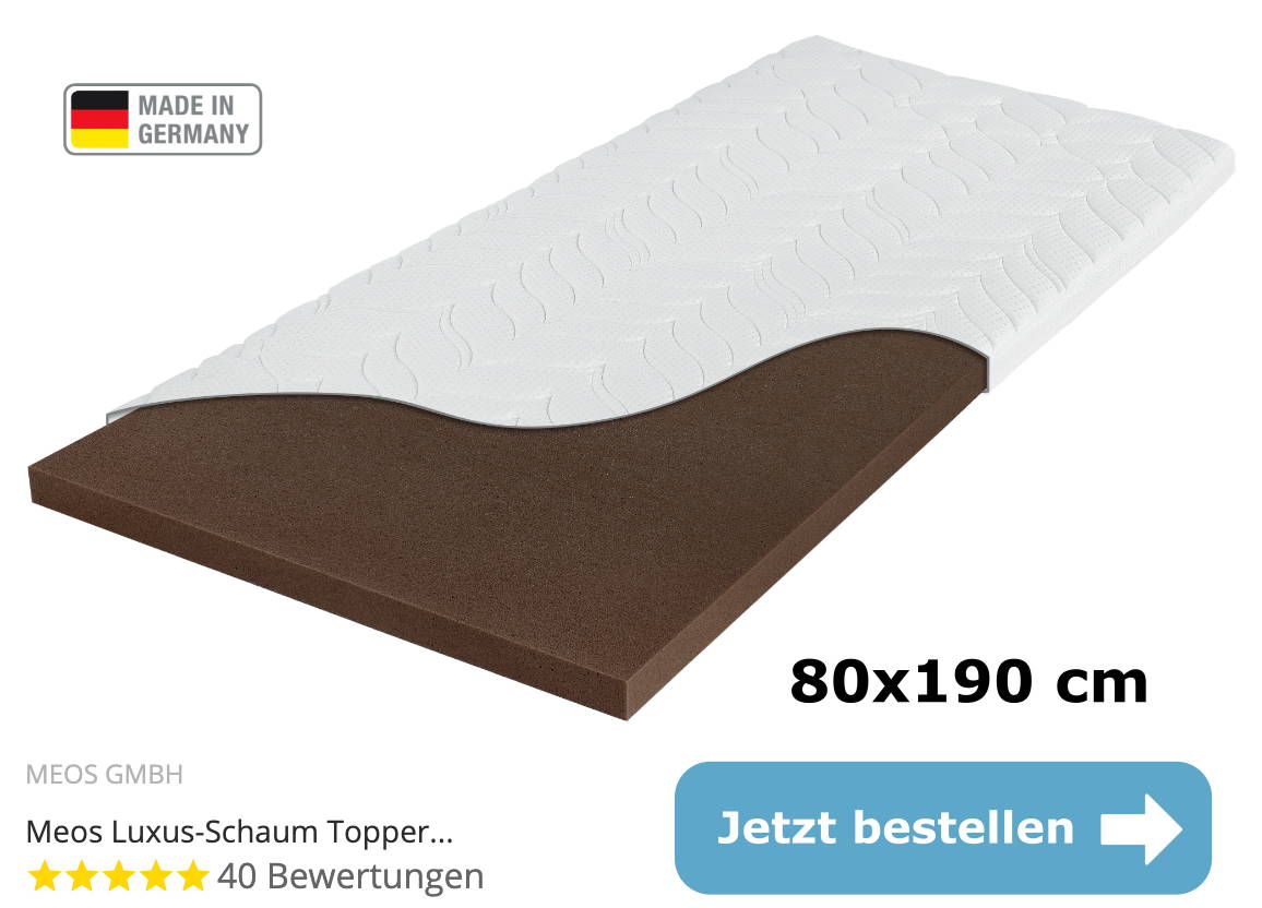 Topper 80x190 cm: Unsere besten Matratzen Topper in der Sondergröße - Meos  GmbH