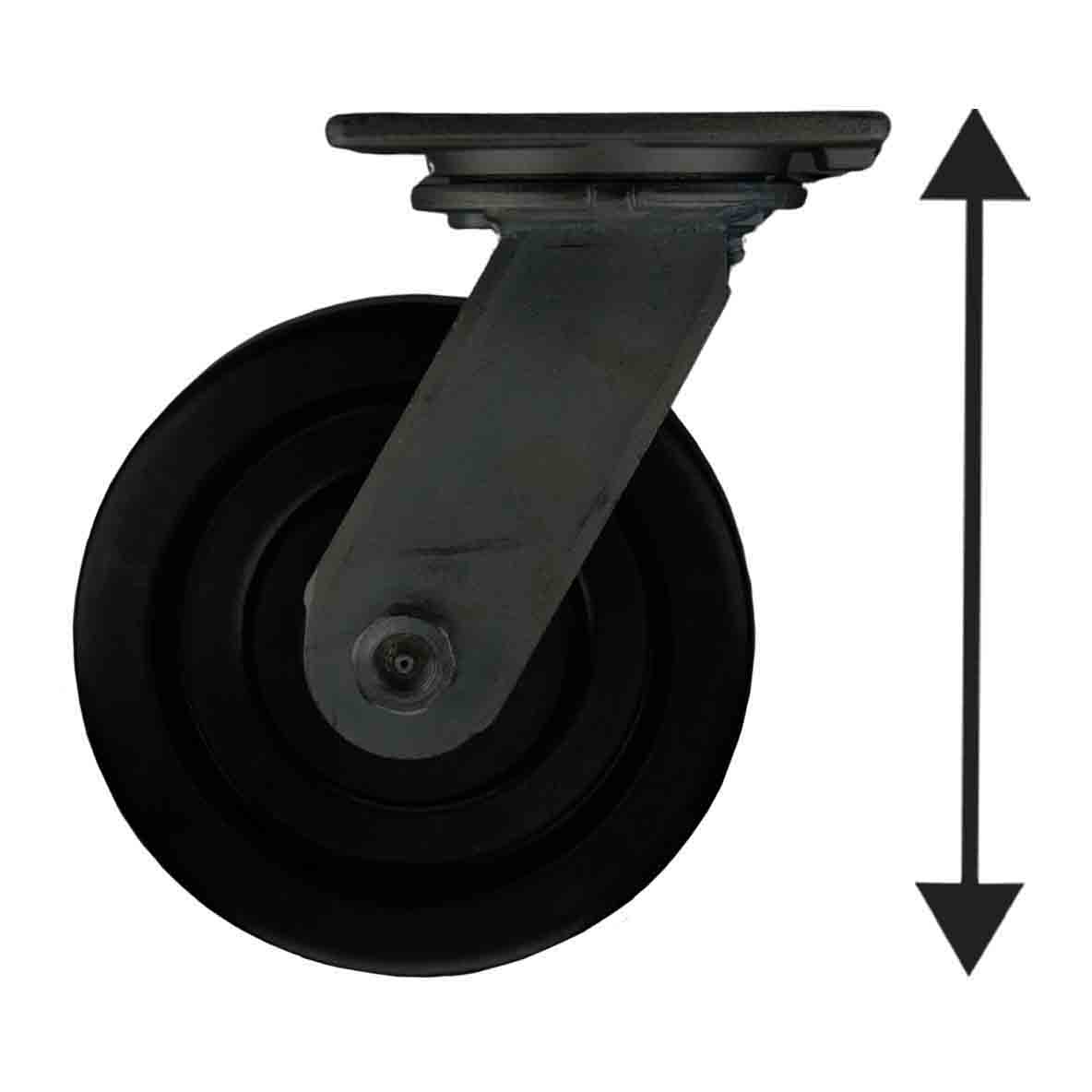 Swivel & rigid plate casters designed for high capacities & demanding applications. An exact height of 10-1/8