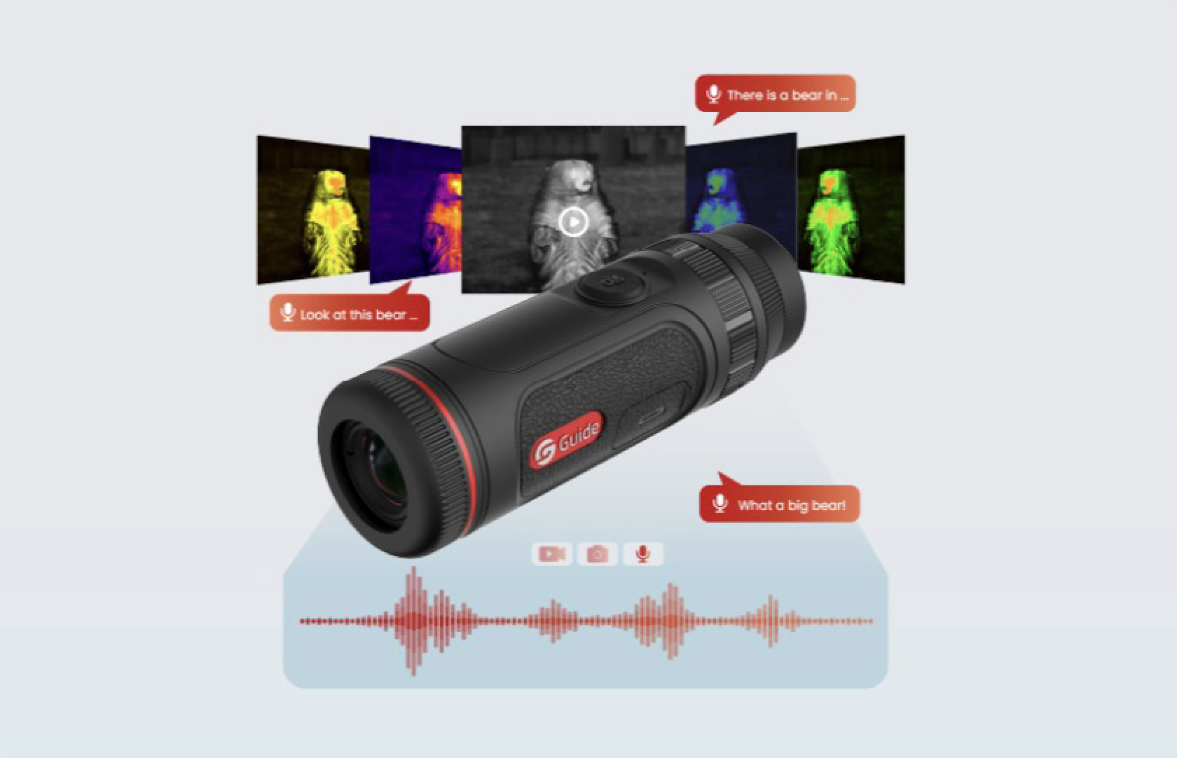 Guide TE210S photo video and audio recording with 64 GB internal storage