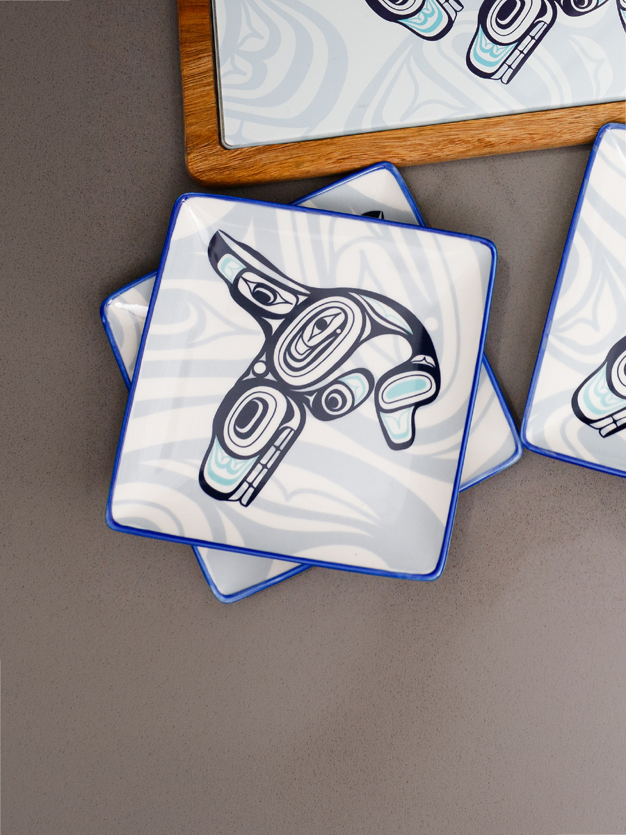 Whale Appetizer Plates by Ernest Swanson, Haida