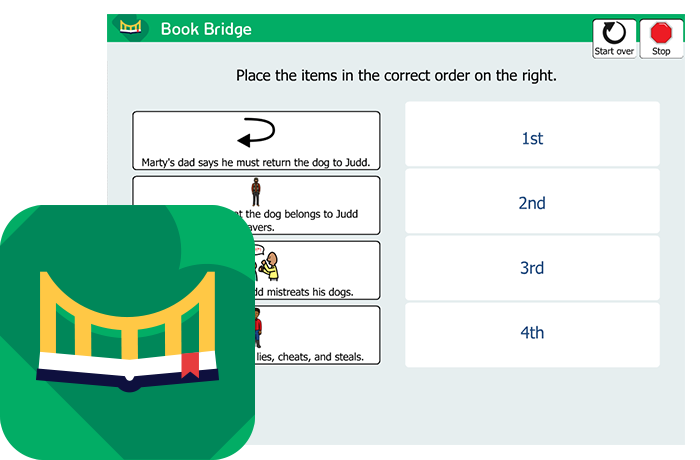 Educational interface for arranging items in the correct order.