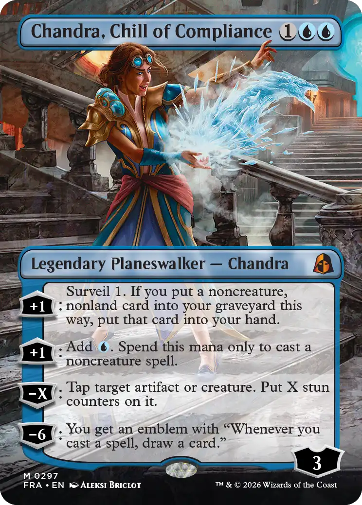 mtg reality fracture cards - Chandra, Planeswalker card with abilities and artwork.