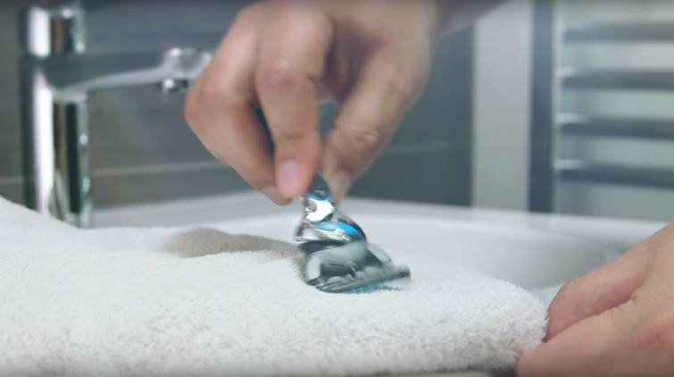 Wiping your razor on a towel is likely to dull the blades.