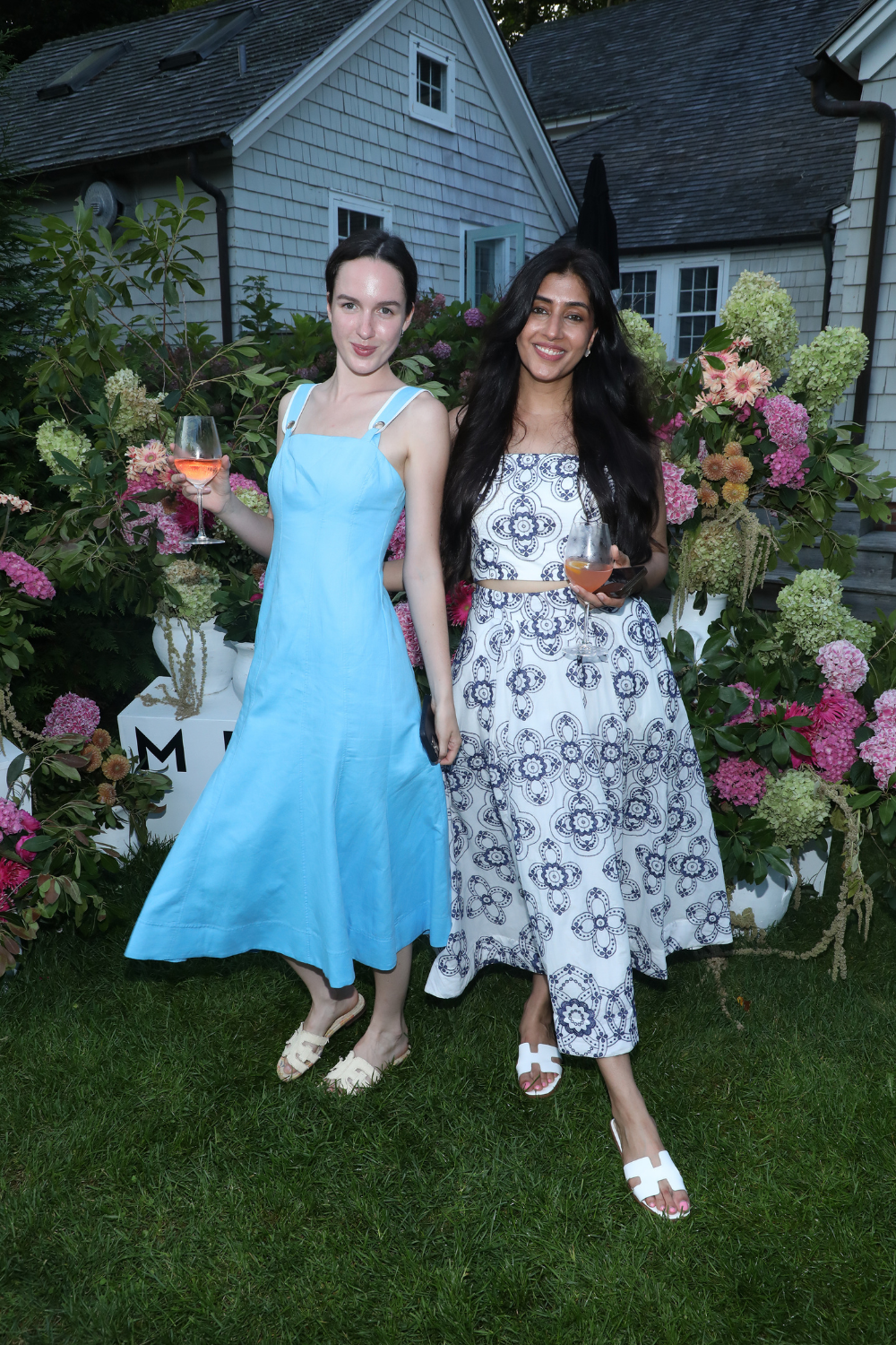 Wearing the Louie Dress and Rose Embroidered Set at MILLY x The Daily Front Row's Maidstone Hamptons Cocktail Party.
