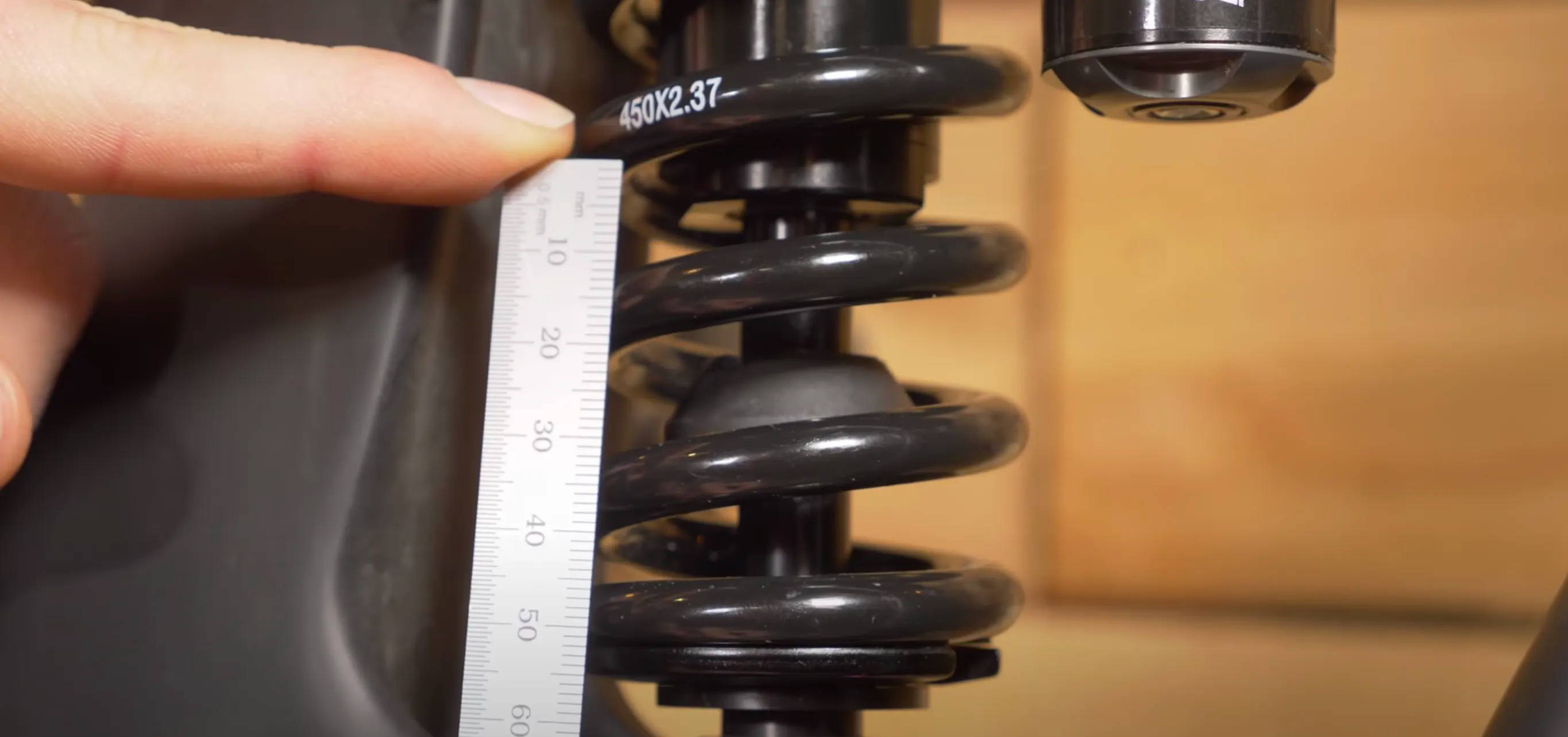 measuring sag on a mountain bike rear shock coil spring