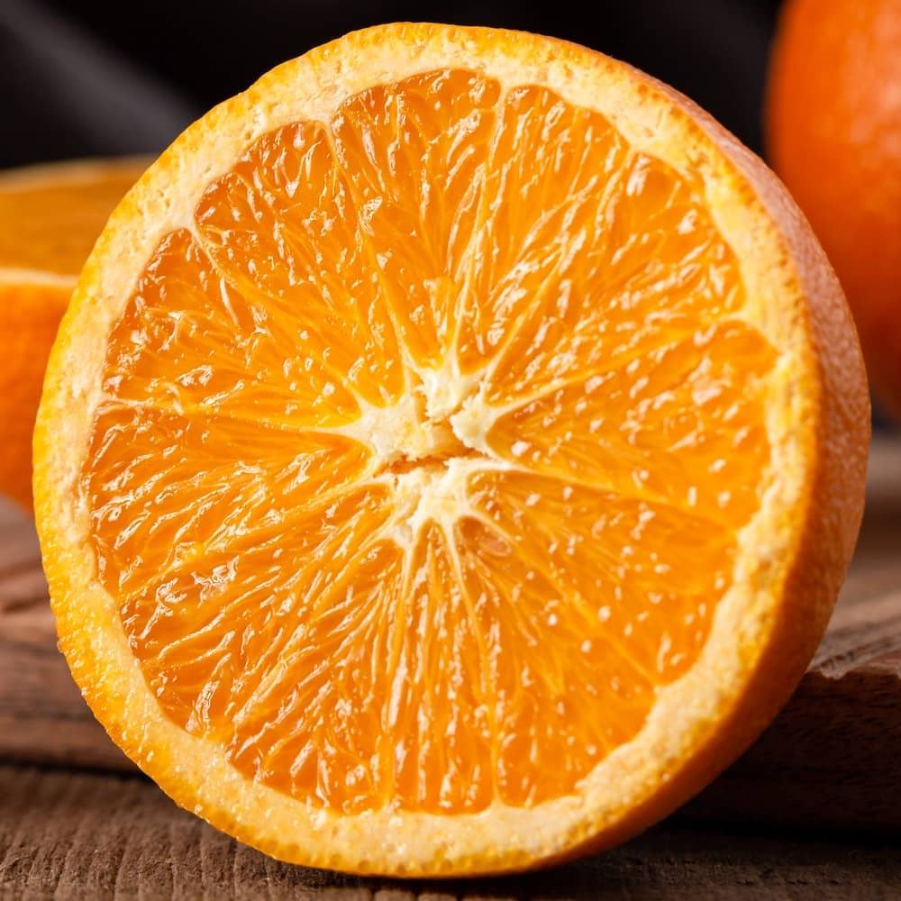 Bright orange citrus with rind for essential oil