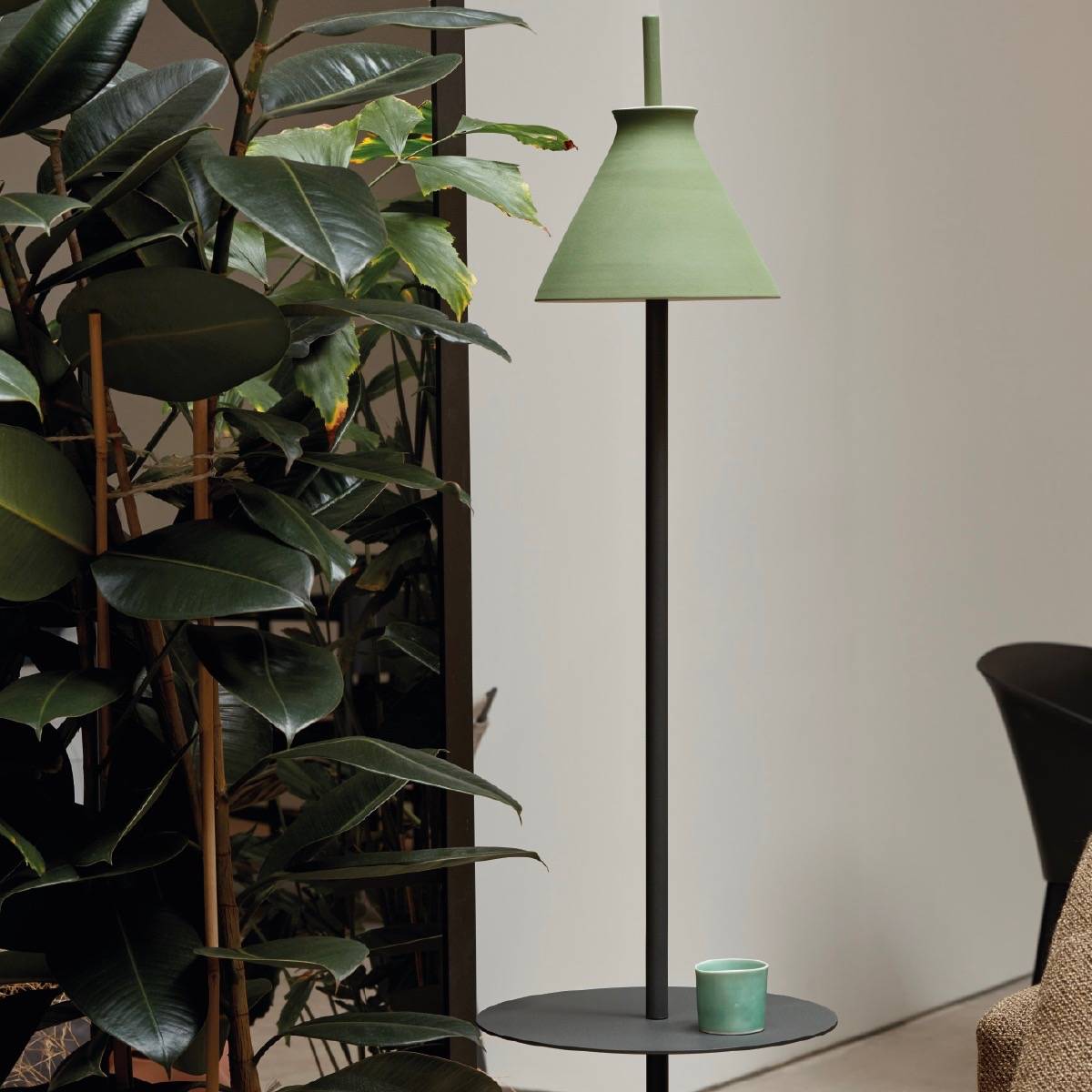 Forest Green Organic Clay Floor Lamp | Lighting Collective