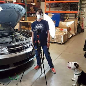 2014 Dodge Avenger preparing for hood sound deadening