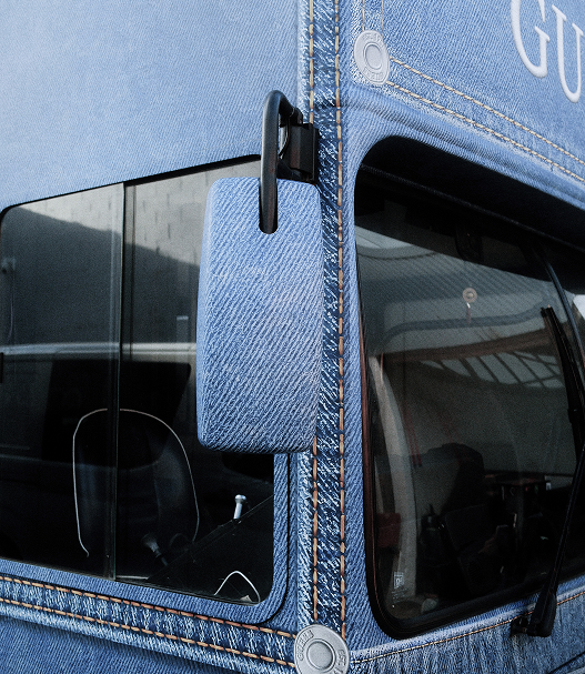Close-up of the GUESS Bus
