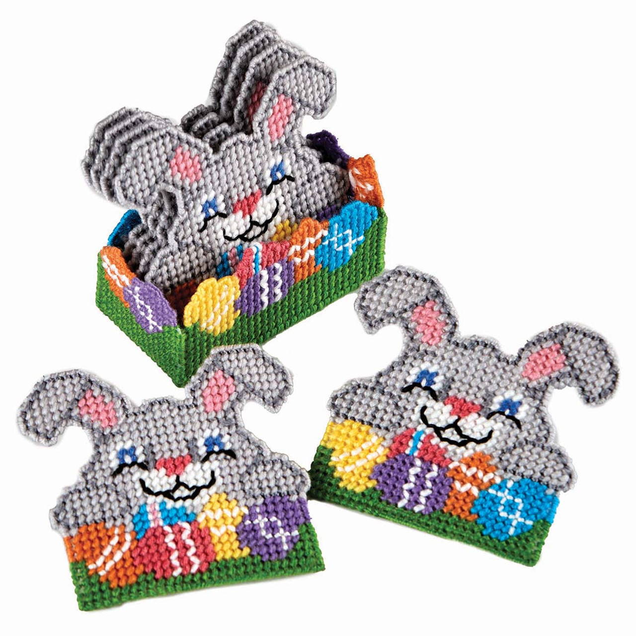 Herrschners Bunny Surprise Coasters Plastic Canvas