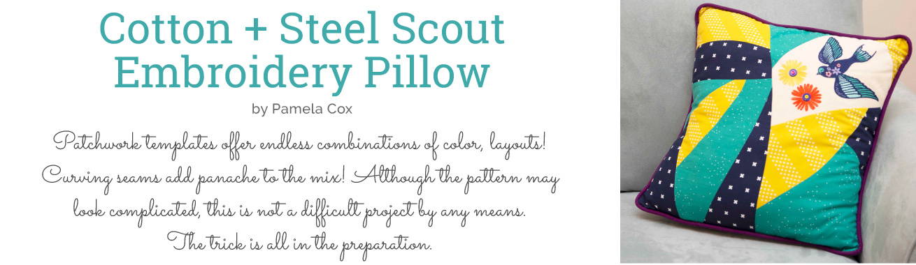 Cotton + Steel Scout Embroidery Pillow