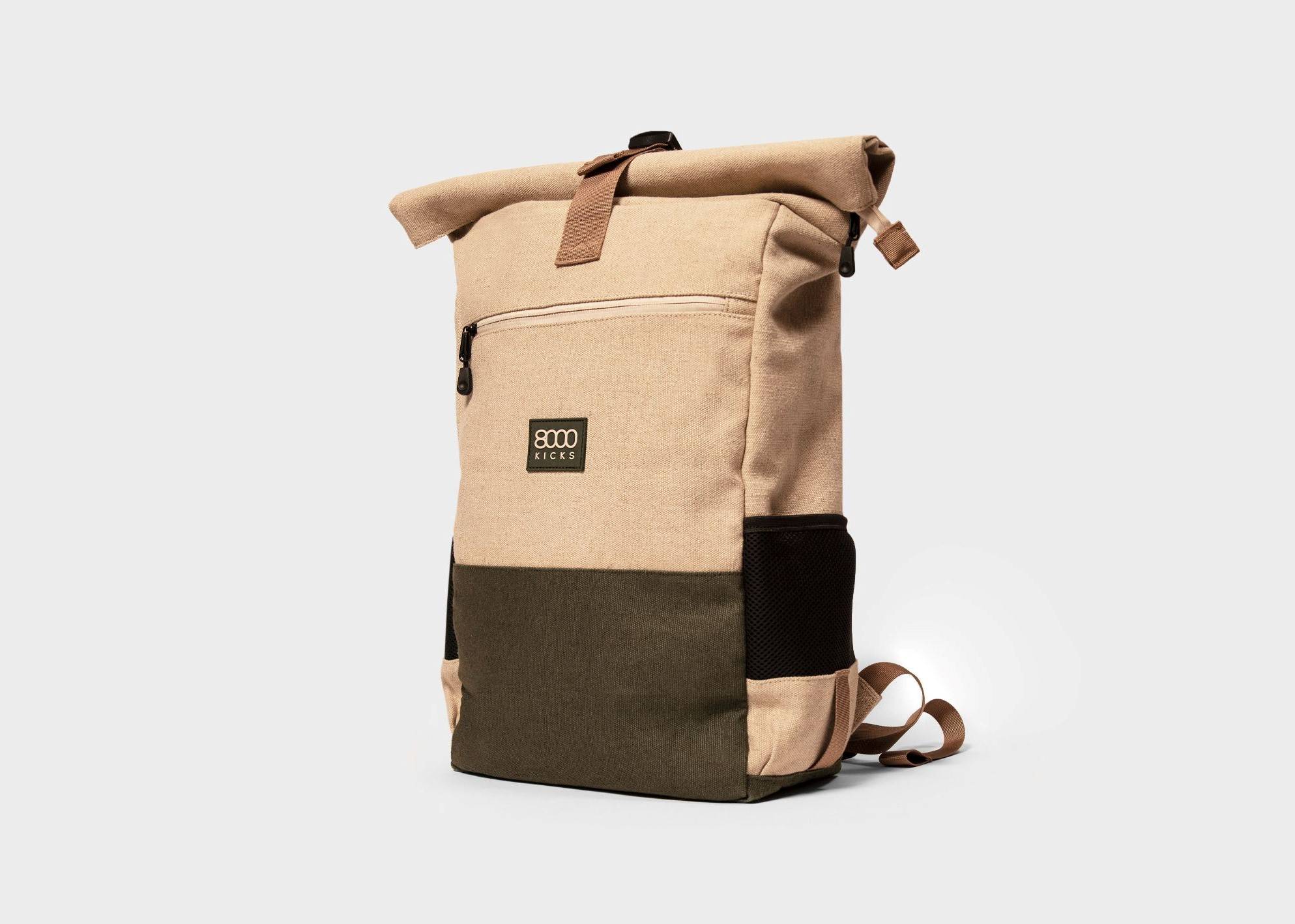 beige backpack