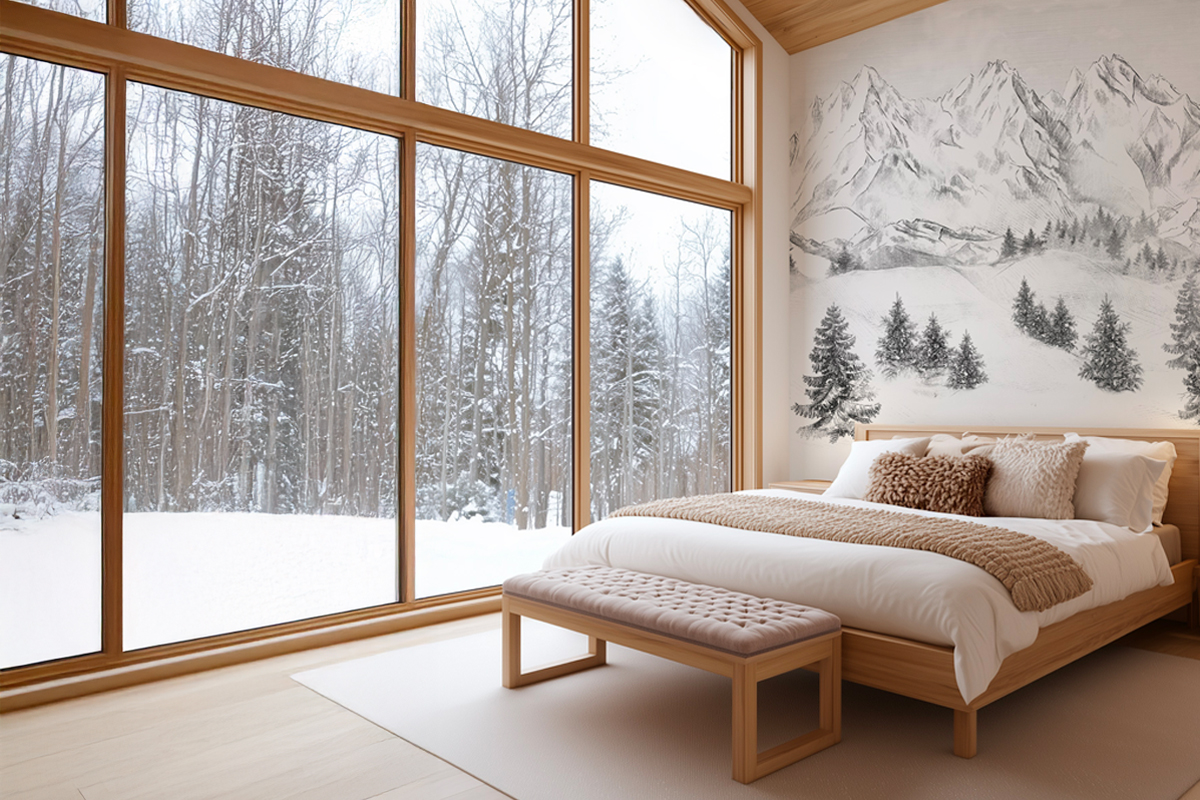 Tableau Huile Sur Papier - Chalets En Montagne (style Chamonix), Paysage, Décor Naturel