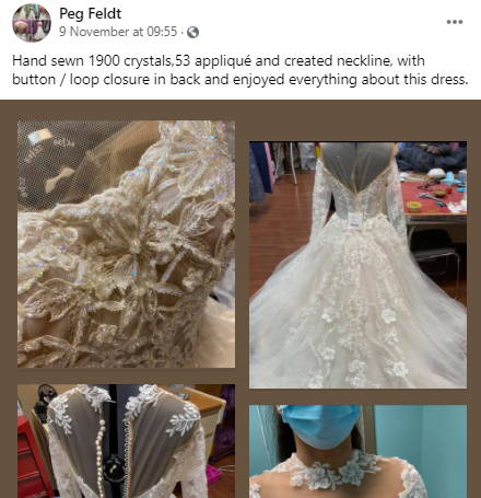 Peg gown crystals