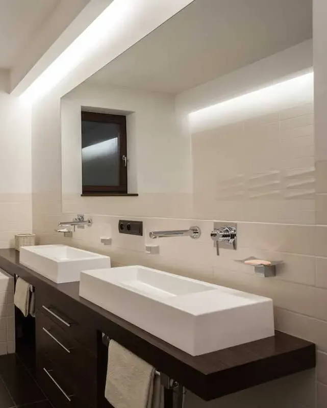 Bathroom cove lighting with LED strip lights