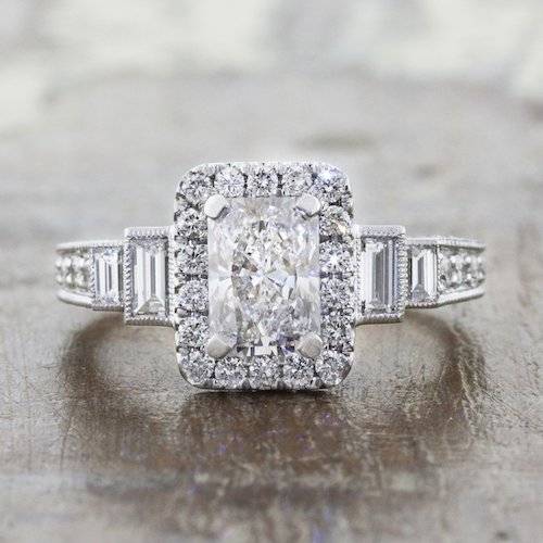 intricate art deco inspired engagement ring