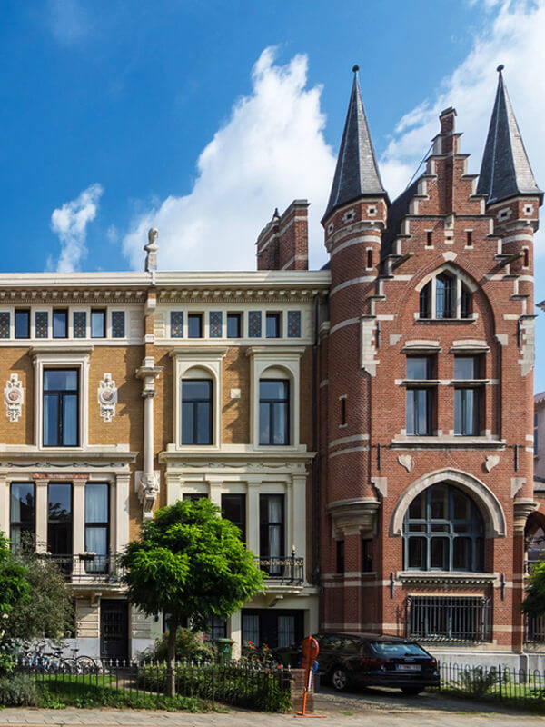 Stunning Art Deco houses on Cogels-Osylei street in Antwerp.