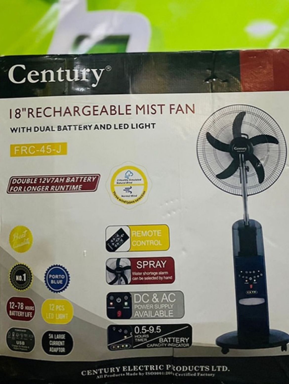 Century Rechargeable Mist Fan