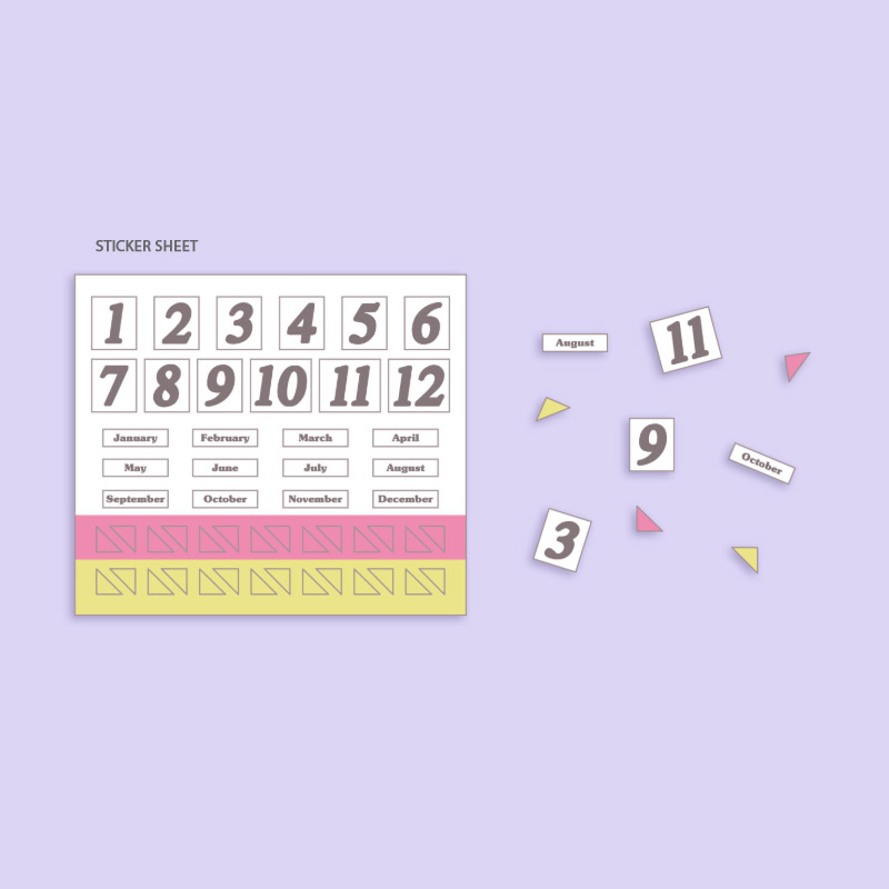 Sticker sheet - Reeli 6 months dateless monthly planner notebook
