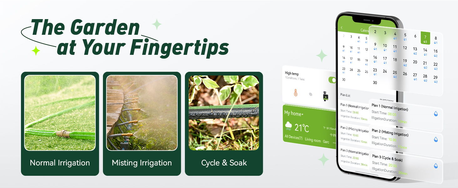 The Garden at Your Fingertips with mobile app features and garden images.