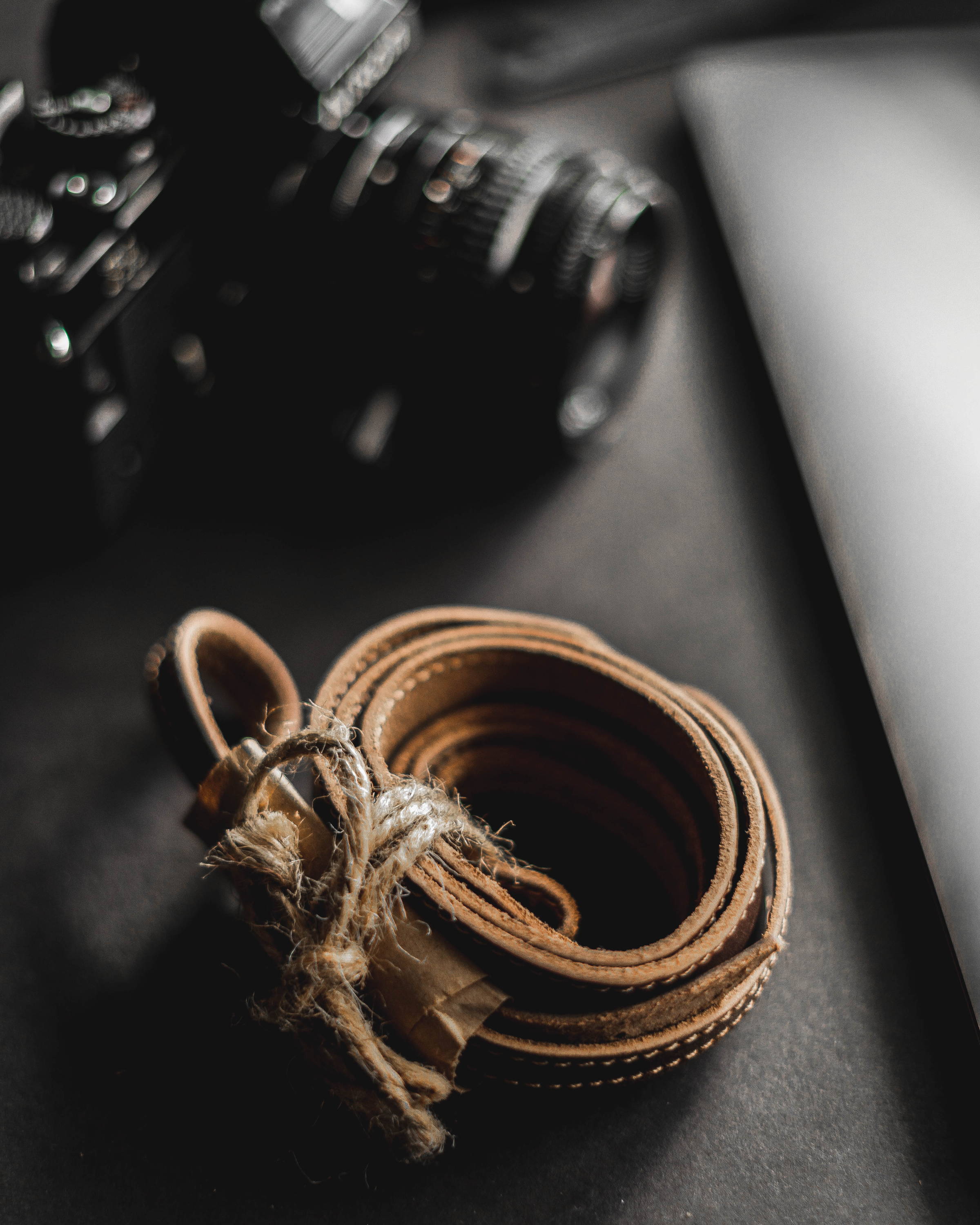 custom camera strap chestnut