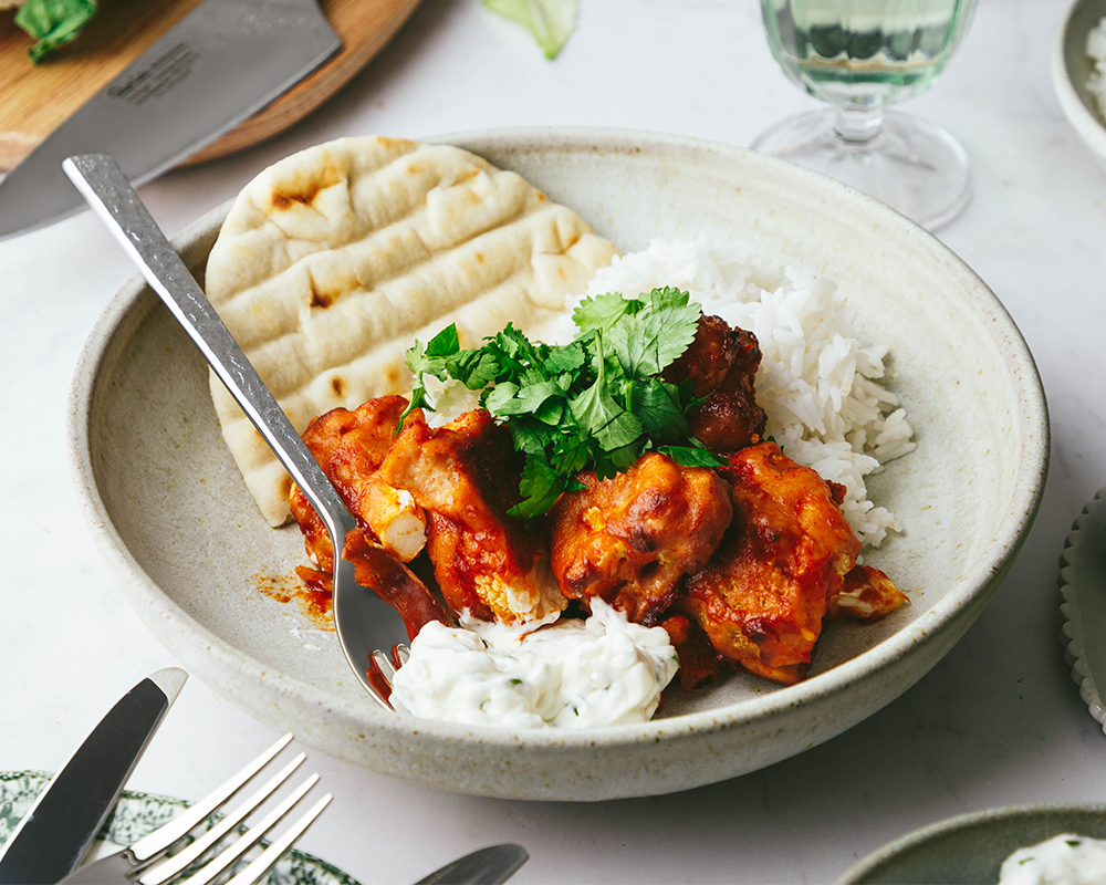 Cauliflower wings with rice recipe
