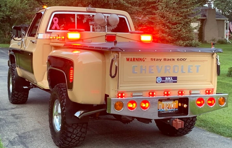 1978 Chevy K10 P3 544K train horn under-hood install
