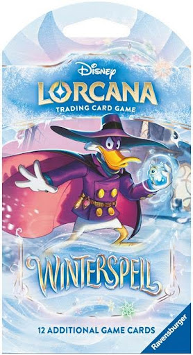 Disney Lorcana Winterspell trading card pack featuring a magical character.