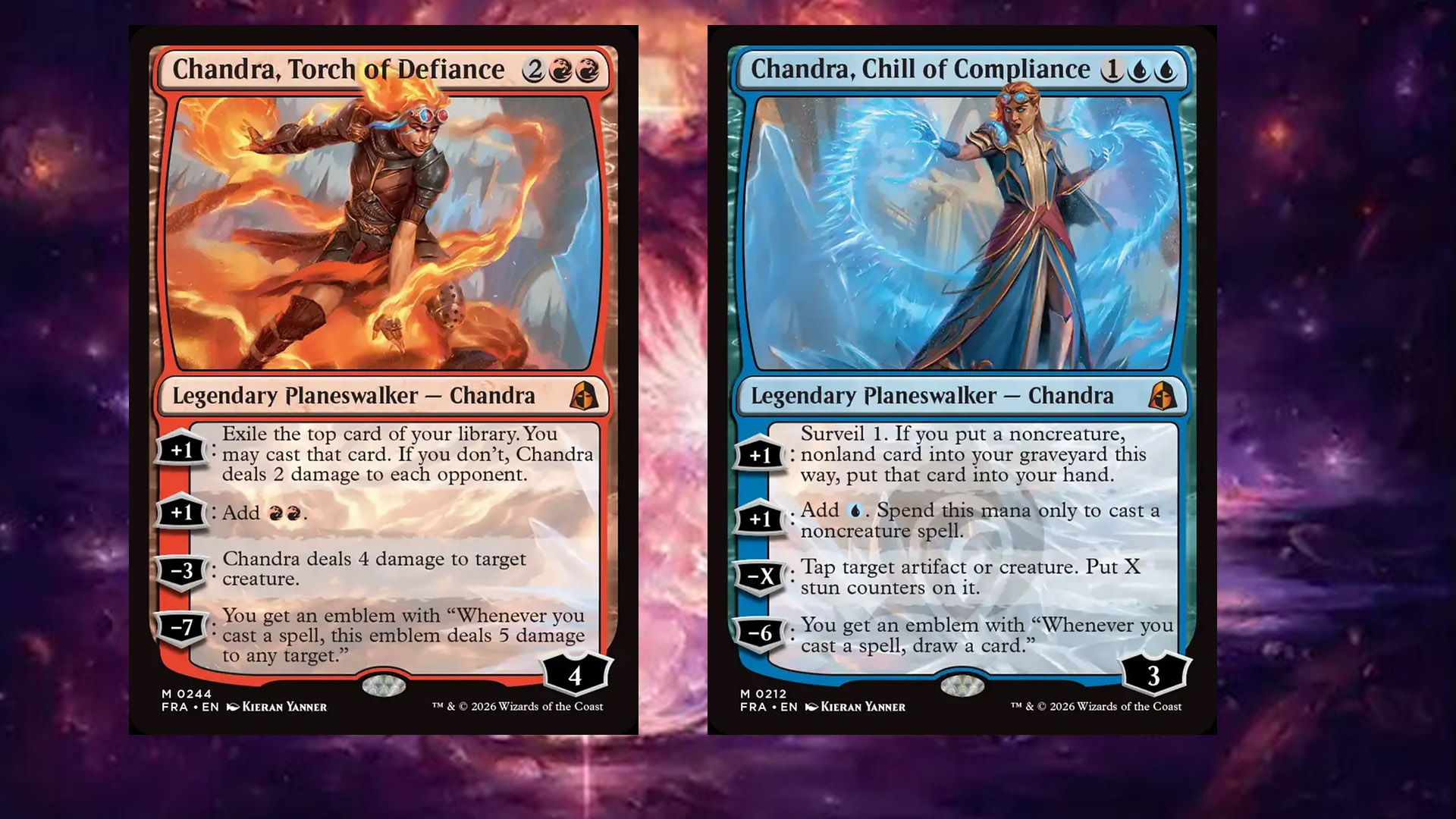 Two Chandra Cards From the MTG set Reality Fracture
