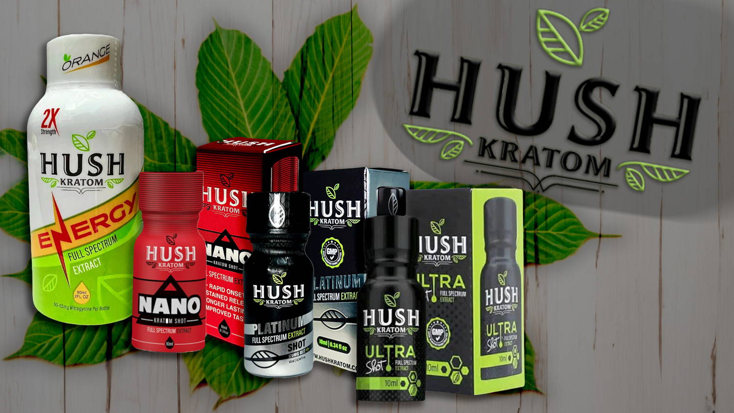 Hush Extract Shot Bundle Energy, Platinum, Ultra and Nano Banner