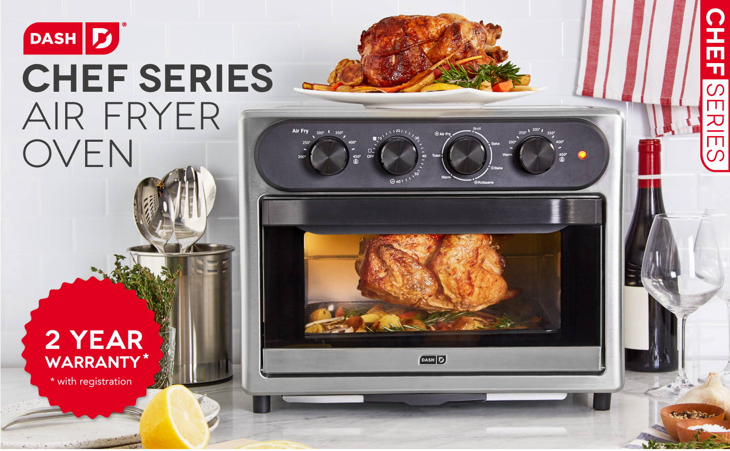 Dash Chef Series 7 in 1 Convection Toaster Oven Togo